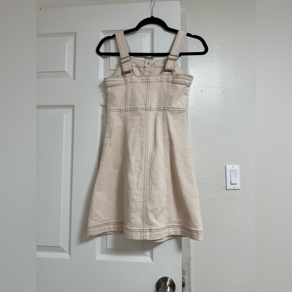 Cream Button-Down Denim Dress - Picture 2 of 2
